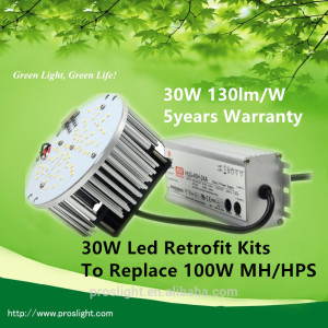 5year Warranty 130lm/W ETL 30W LED Retrofit Kits to Replace 100W Mh/HPS
