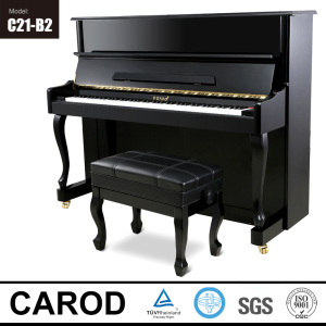 1210mm Height Black Finish Upright Piano with Bent Leg